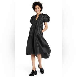 nwt kika vargas x target black puff sleeve dress sz s